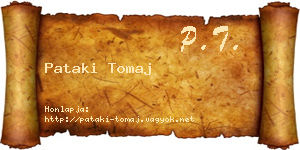 Pataki Tomaj névjegykártya